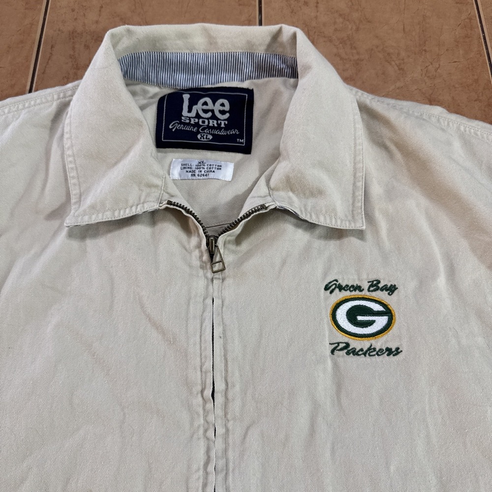 VTG 90s Men's Lee Sport NFL‎ Green Bay Packers Full Zip Detroit Style Jacket XL - Picture 2 of 8